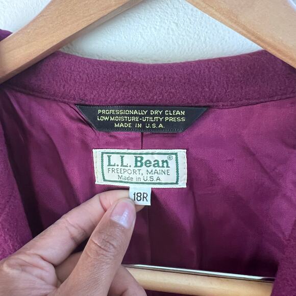 Vtg LL Bean Women's Size 18R Wool  Cashmere PURPLE Lined Blazer Jacket Old Money - Picture 5 of 7